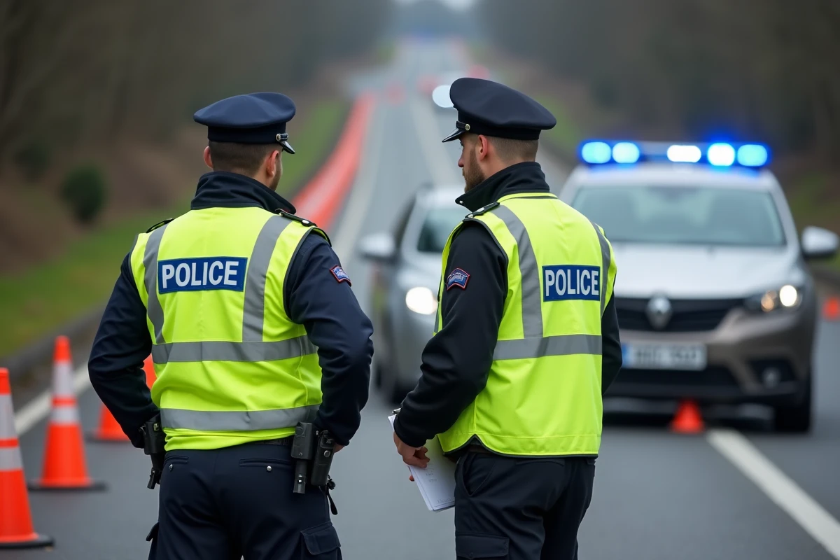 Policiers et agents de sécurité routière gérant un accident sur le périphérique toulousain