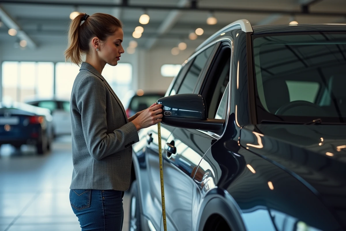 Femme mesurant la hauteur d