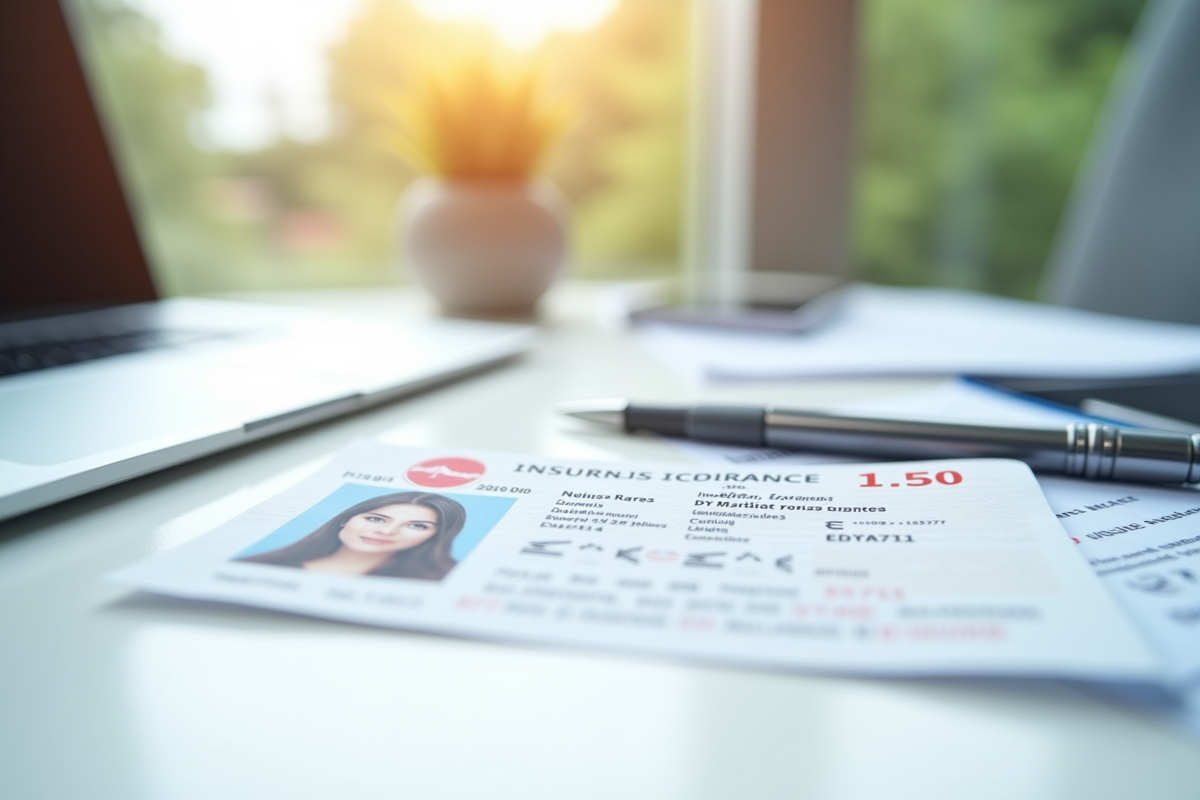 Permis de conduire français sur un bureau lumineux avec documents