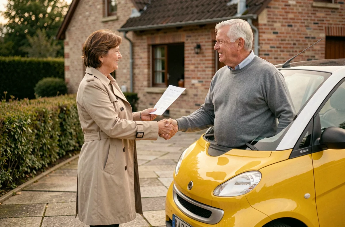 Vente d'une voiture sans permis entre particuliers dans une propriété privée en Moselle